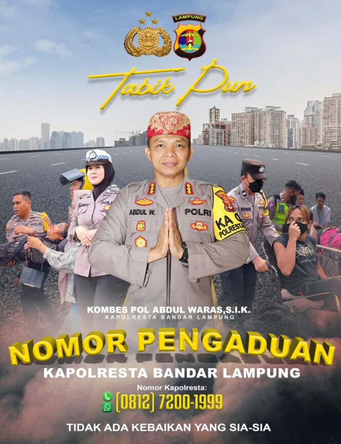 
					Sebar Nomor Hand Phone, Masyarakat Bisa Langsung Mengadu Ke Kapolresta Bandar Lampung
