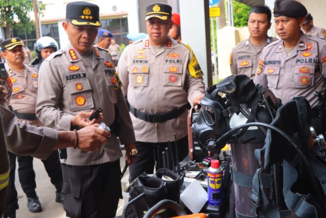 
					Tanggap Bencana Alam, Polresta Bandar Lampung Gelar Apel Sarana Dan Prasarana