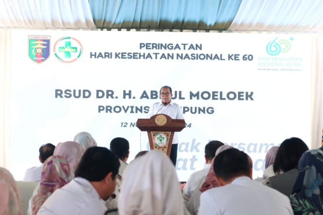 
					Peringatan HKN Ke-60, Pj Gubernur Lampung Resmikan Revitalisasi Fasilitas Kesehatan di RSUDAM