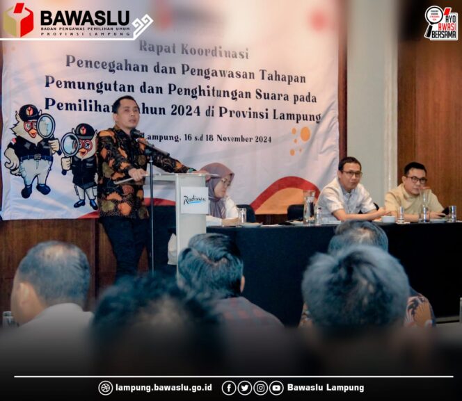 
					Antisipasi Kerawanan Pungut Hitung Pilkada Serentak  Tahun 2024, BAWASLU Lampung Petakan Potensi  TPS Rawan