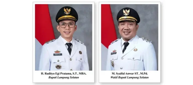 Radityo Egi Pratama dan M. Syaiful Anwar Resmi Dilantik Sebagai Bupati dan Wakil Bupati Lampung Selatan