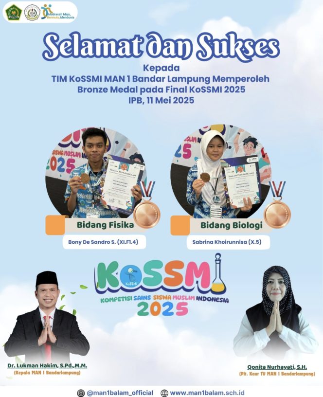 
					MAN 1 Bandar Lampung Ukir Prestasi Gemilang di KOSSMI 2025