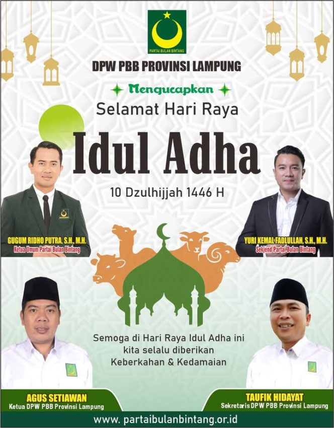 
					Peringatan Idul Adha 2025, DPW PBB Lampung Berbagi Doa dan Harapan