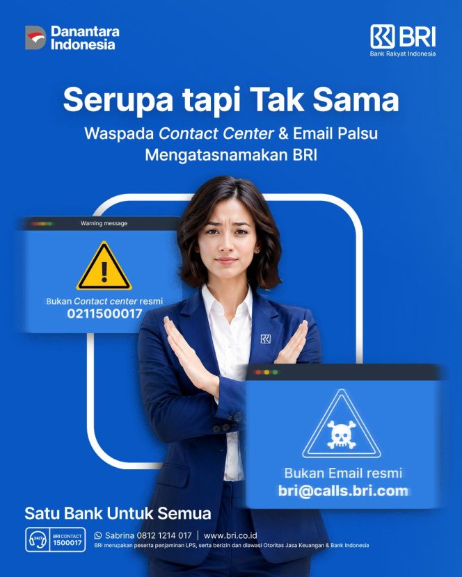 
					Waspada Penipuan Digital, BRI Region 5 Bandar Lampung Ingatkan Masyarakat Kenali Contact Center dan Email Resmi BRI