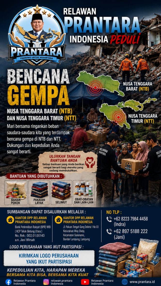 
					Relawan PRANTARA Peduli, Ajak Masyarakat Bantu Korban Bencana NTB dan NTT